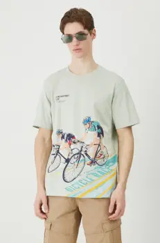 Medicine tricou din bumbac barbati, culoarea verde, cu imprimeu imagine