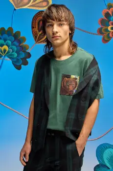 Medicine tricou din bumbac barbati, culoarea verde, cu imprimeu imagine