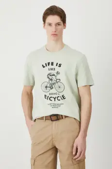 Medicine tricou din bumbac barbati, culoarea verde, cu imprimeu imagine