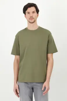 Medicine tricou din bumbac barbati, culoarea verde, neted imagine