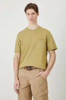 Medicine tricou din bumbac barbati, culoarea verde, neted imagine