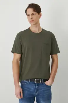 Medicine tricou din bumbac barbati, culoarea verde, neted imagine