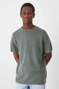 Medicine tricou din bumbac barbati, culoarea verde, neted imagine