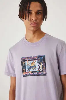 Medicine tricou din bumbac barbati, culoarea violet, cu imprimeu imagine