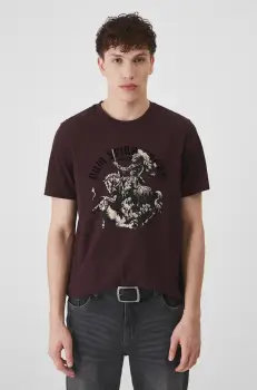 Medicine tricou din bumbac barbati, culoarea violet, cu imprimeu imagine