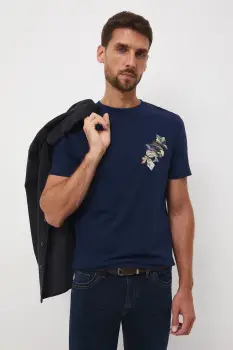 Medicine tricou din bumbac culoarea albastru marin, cu imprimeu imagine