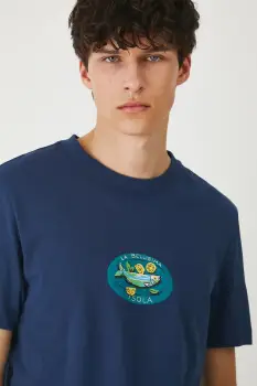 Medicine tricou din bumbac culoarea albastru marin, cu imprimeu imagine