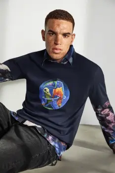 Medicine tricou din bumbac culoarea albastru marin, cu imprimeu imagine