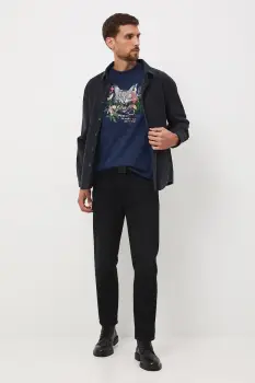 Medicine tricou din bumbac culoarea albastru marin, cu imprimeu imagine