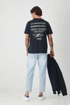 Medicine tricou din bumbac culoarea albastru marin, cu imprimeu imagine