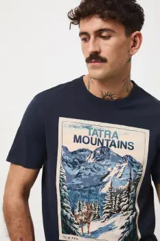 Medicine tricou din bumbac culoarea albastru marin, cu imprimeu imagine