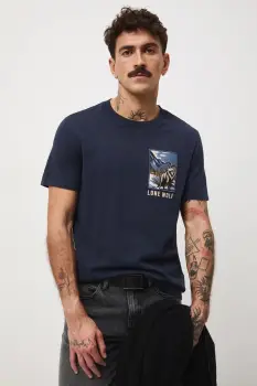 Medicine tricou din bumbac culoarea albastru marin, cu imprimeu imagine