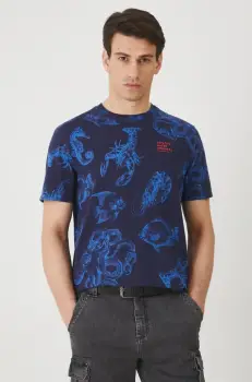 Medicine tricou din bumbac culoarea albastru marin, modelator imagine