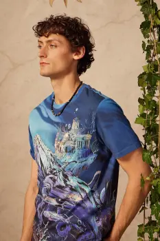 Medicine tricou din bumbac culoarea albastru marin, modelator imagine