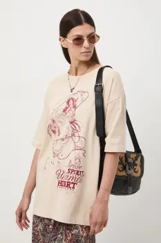 Medicine tricou din bumbac culoarea bej imagine