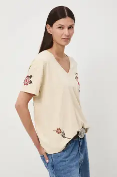 Medicine tricou din bumbac culoarea bej imagine