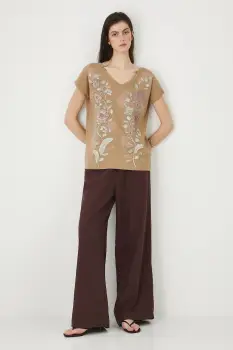 Medicine tricou din bumbac culoarea bej imagine