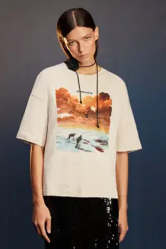 Medicine tricou din bumbac culoarea bej imagine