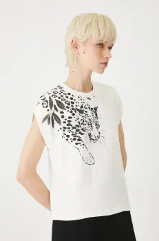 Medicine tricou din bumbac culoarea bej imagine