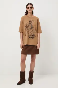 Medicine tricou din bumbac culoarea bej imagine