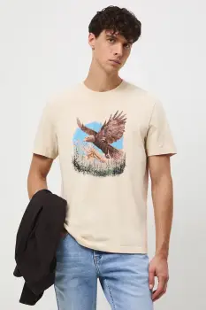 Medicine tricou din bumbac culoarea bej, cu imprimeu imagine