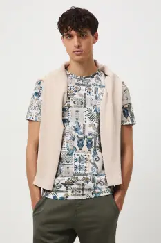 Medicine tricou din bumbac culoarea bej, cu imprimeu imagine