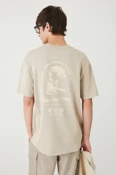 Medicine tricou din bumbac culoarea bej, cu imprimeu imagine