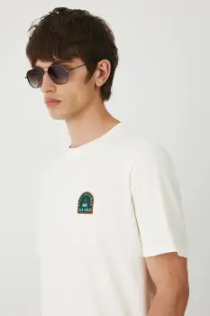 Medicine tricou din bumbac culoarea bej, cu imprimeu imagine