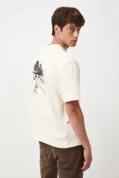 Medicine tricou din bumbac culoarea bej, cu imprimeu imagine