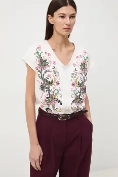 Medicine tricou din bumbac culoarea bej imagine