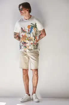 Medicine tricou din bumbac culoarea bej, modelator imagine