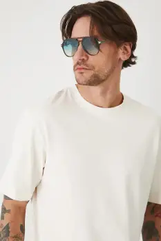 Medicine tricou din bumbac culoarea bej, neted imagine