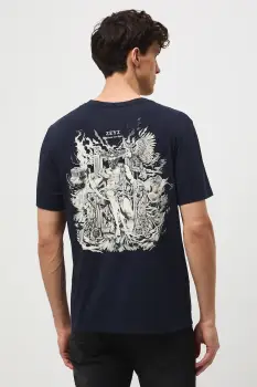 Medicine tricou din bumbac culoarea bleumarin, cu imprimeu imagine