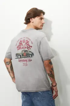 Medicine tricou din bumbac culoarea gri, cu imprimeu imagine