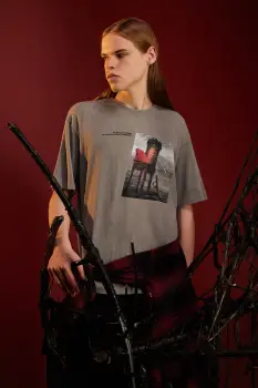 Medicine tricou din bumbac culoarea gri, cu imprimeu imagine