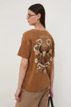 Medicine tricou din bumbac culoarea maro imagine