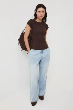 Medicine tricou din bumbac culoarea maro imagine