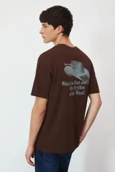 Medicine tricou din bumbac culoarea maro, cu imprimeu imagine