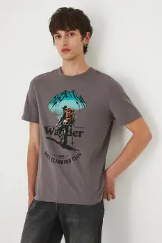 Medicine tricou din bumbac culoarea maro, cu imprimeu imagine