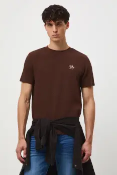 Medicine tricou din bumbac culoarea maro, cu imprimeu imagine