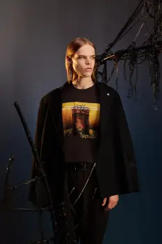 Medicine tricou din bumbac culoarea maro, cu imprimeu imagine