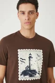 Medicine tricou din bumbac culoarea maro, cu imprimeu imagine