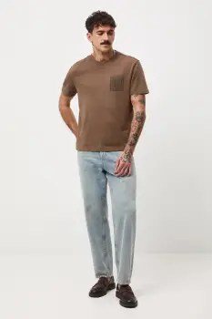 Medicine tricou din bumbac culoarea maro, cu imprimeu imagine