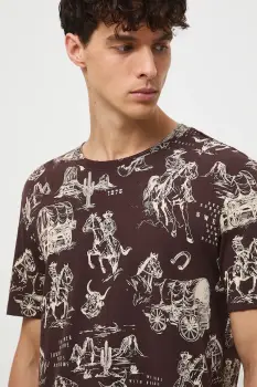 Medicine tricou din bumbac culoarea maro, cu imprimeu imagine