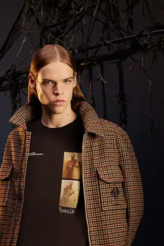 Medicine tricou din bumbac culoarea maro, cu imprimeu imagine