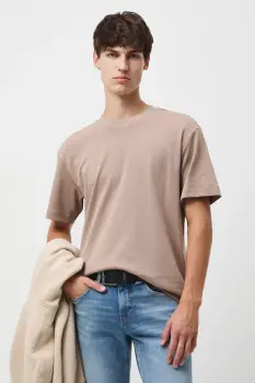 Medicine tricou din bumbac culoarea maro, neted imagine