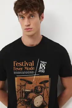 Medicine tricou din bumbac culoarea negru, cu imprimeu imagine