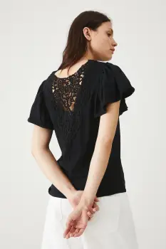 Medicine tricou din bumbac culoarea negru, cu spate descoperit imagine