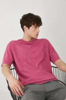 Medicine tricou din bumbac culoarea roz, neted imagine