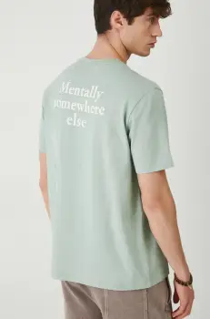 Medicine tricou din bumbac culoarea turcoaz, cu imprimeu imagine